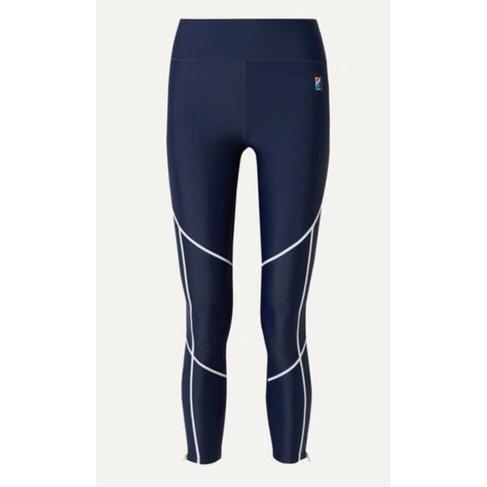 PE Nation Women’s Quarter Force Embroidered Stretch Leggings Navy White Small